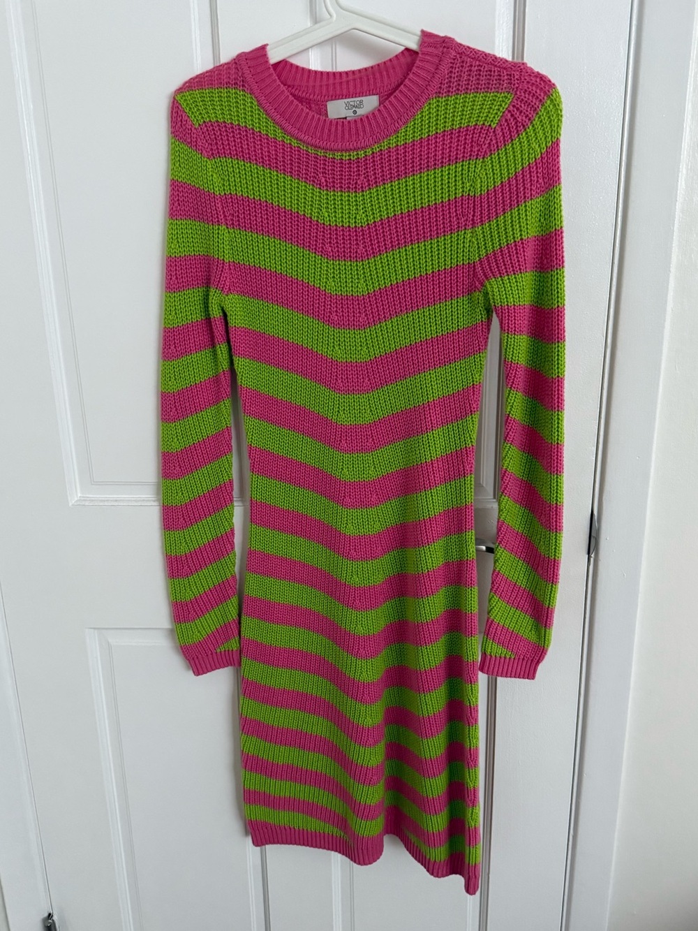 Striped Pink & Green Knit Dress